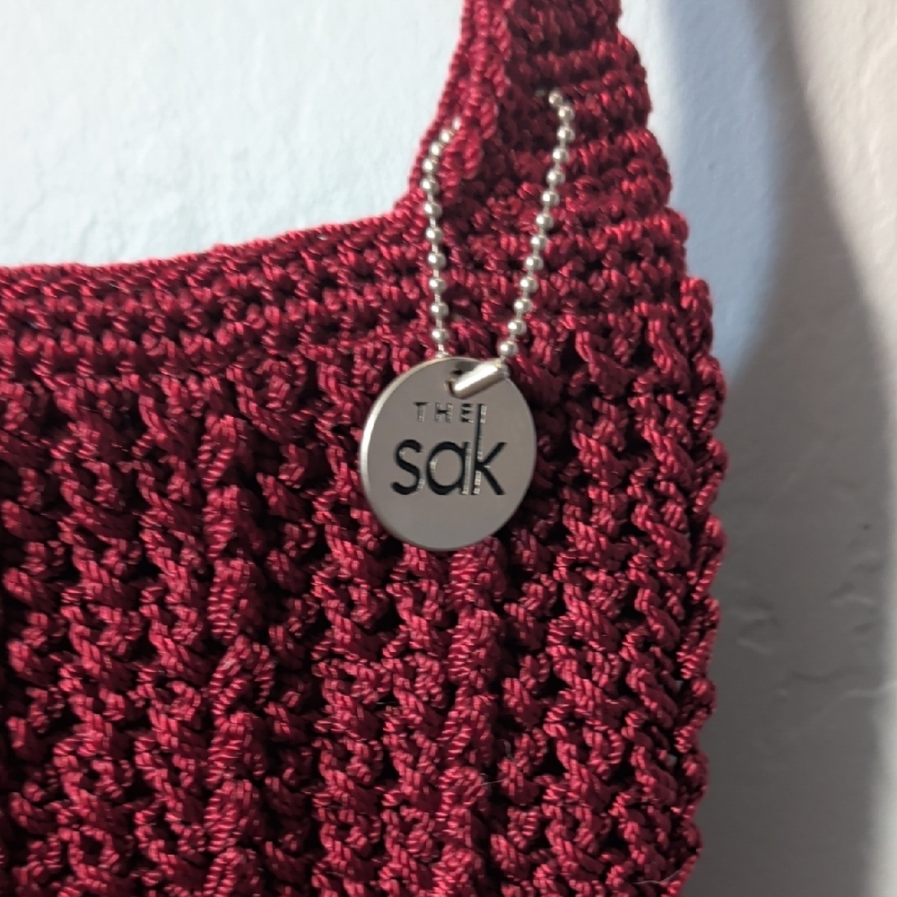 The Sak Burgundy Crochet Shoulder Bag - Picture 2 of 16